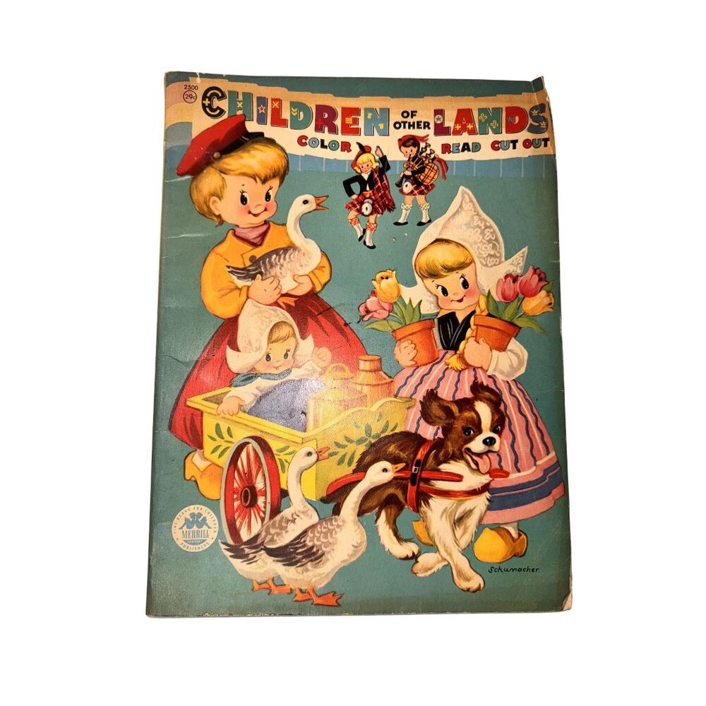 Vintage 1950s Children Of Other Lands Coloring & Activity Book By Whitman
